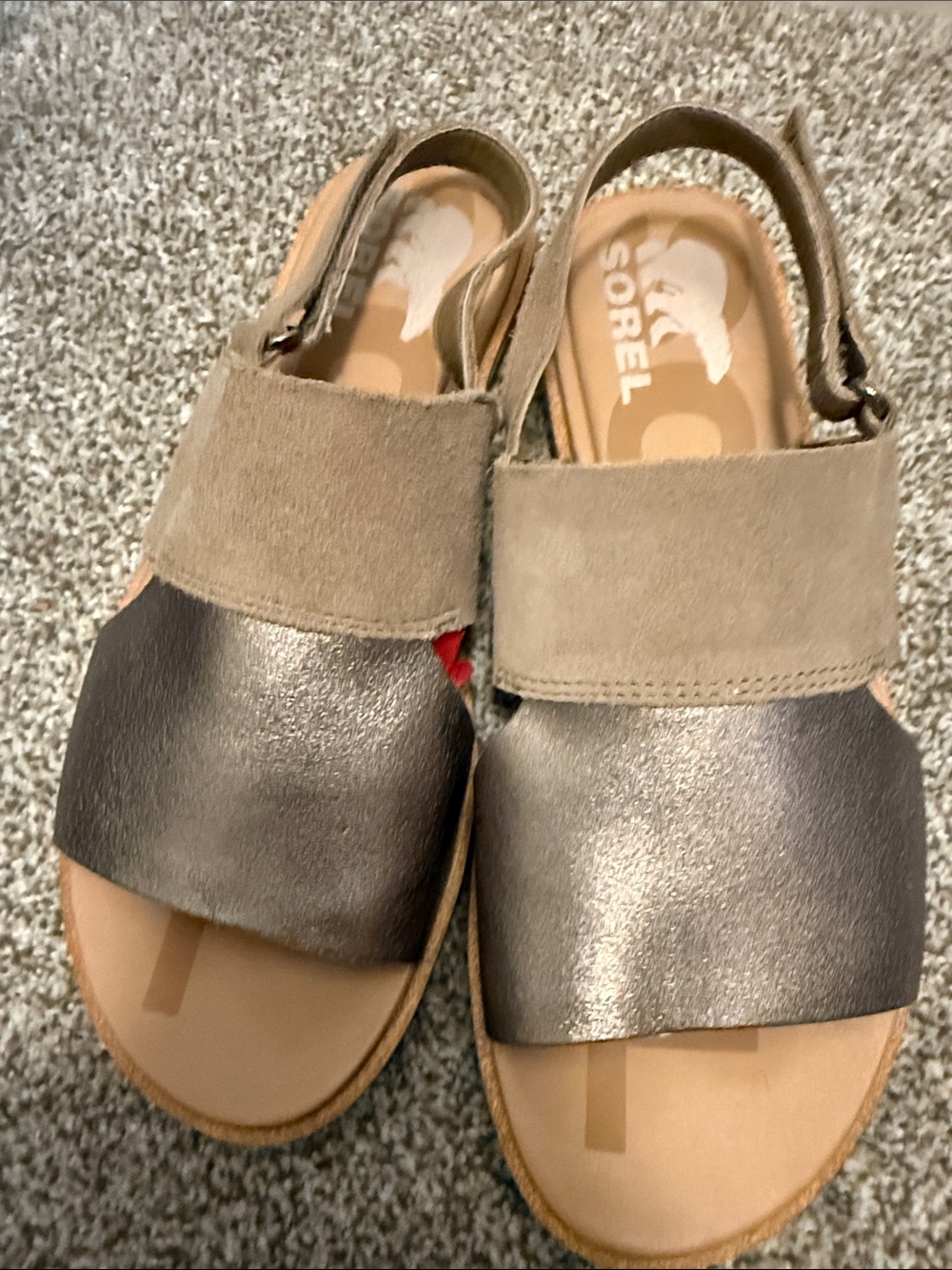 Sorel Women’s Two-Tone Slingback Sandals in Taupe and Metallic| 7 - Picture 4 of 9